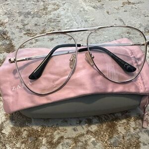 Zara . Clear, oversized aviators